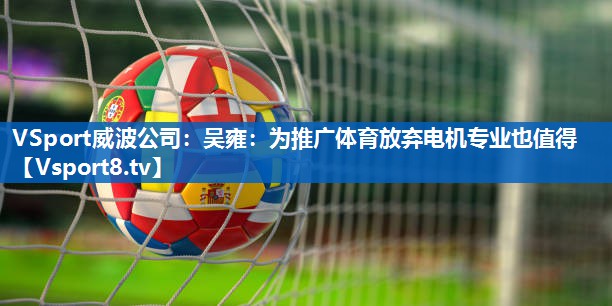 <strong>VSport威波公司：吴雍：为推广体育放弃电机专业也值得</strong>